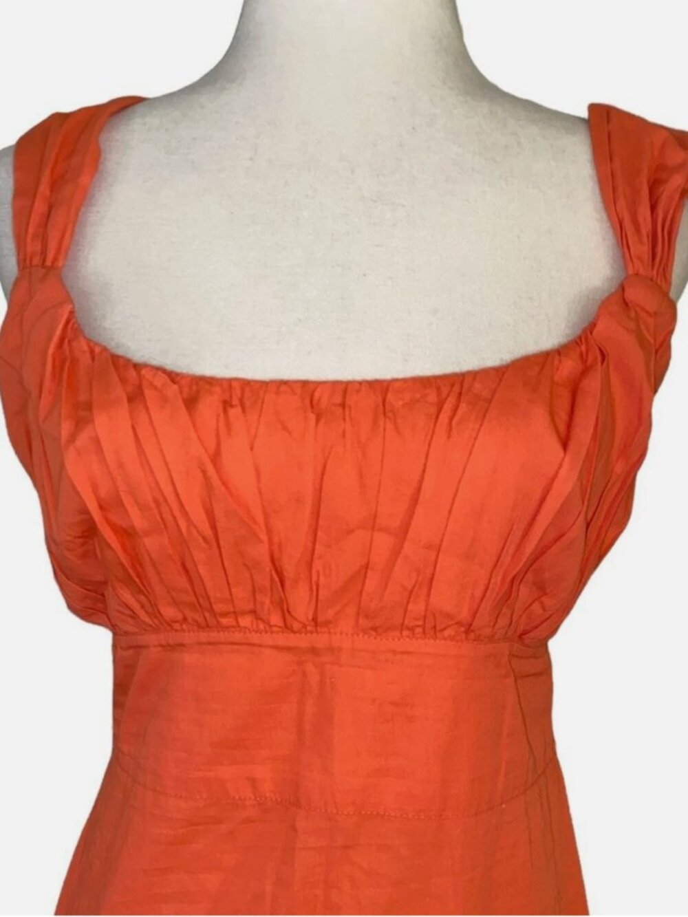 Free People "Laila" Coral Orange Crisscross Tie-Back Sheath Midi-Maxi Dress - M - Picture 4 of 13